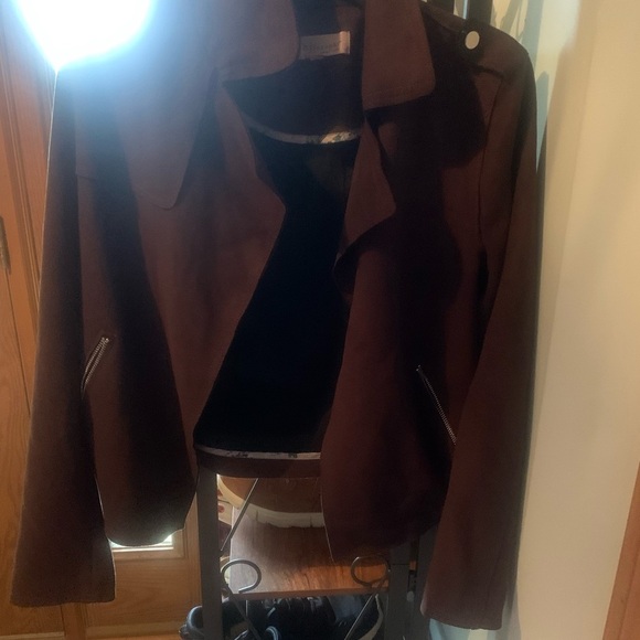 Philosophy Jackets & Blazers - Philosophy Dark Brown Faux Leather Jacket